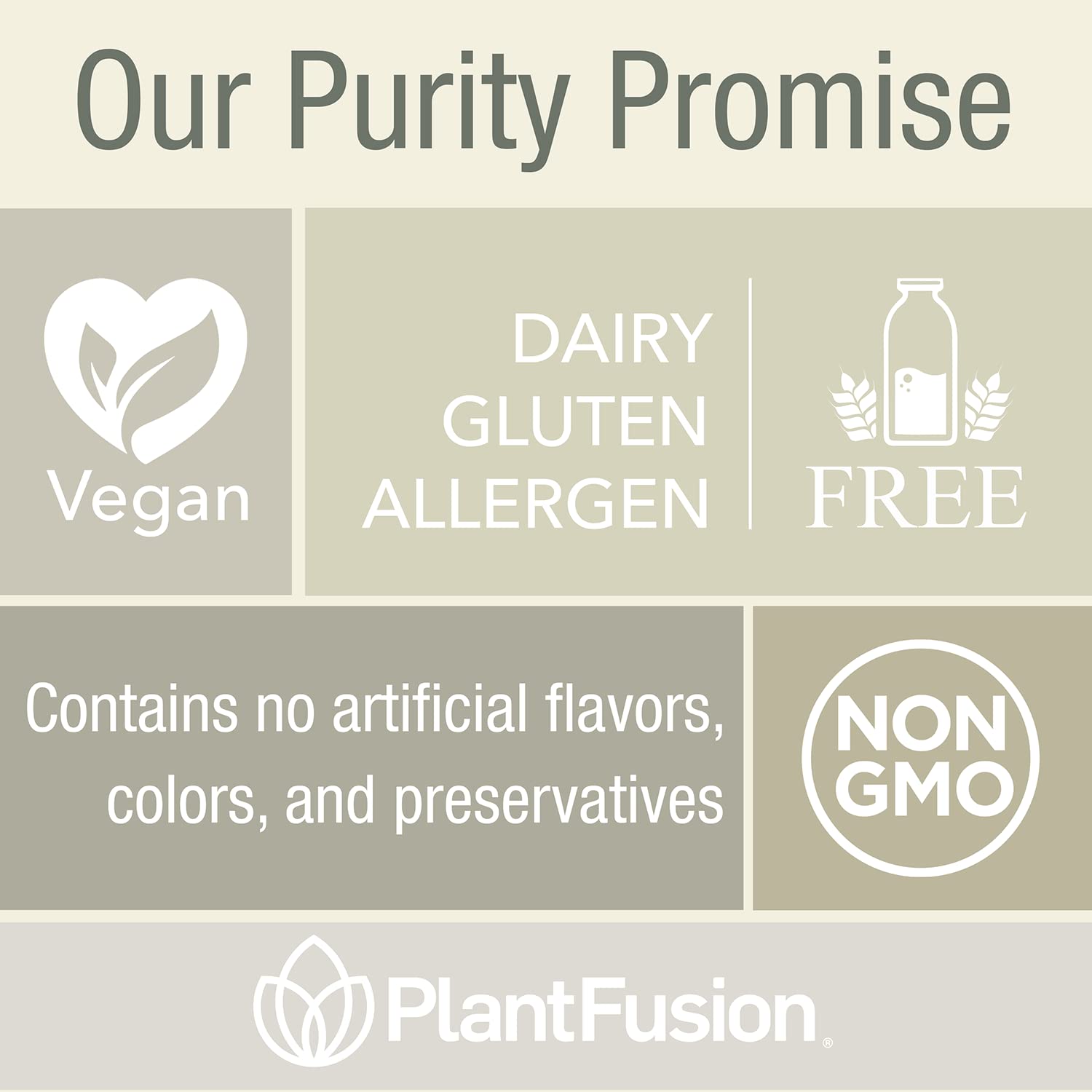 Gluten-free vegan label on PlantFusion Complete Lean.