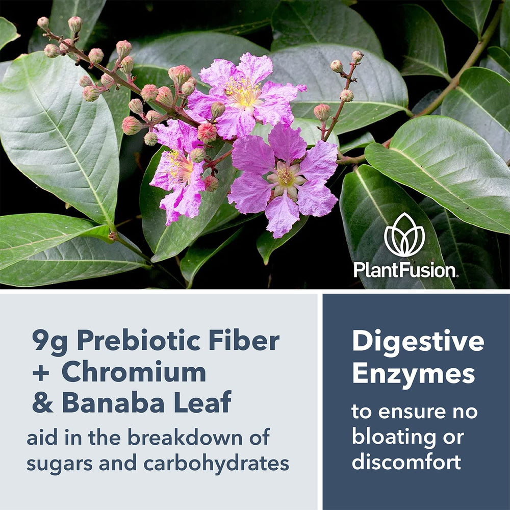 PlantFusion Complete Lean ingredients panel reveals superfoods and prebiotic fiber.