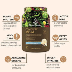 PlantFusion Complete Meal Shake vanilla glass mix for a creamy texture
