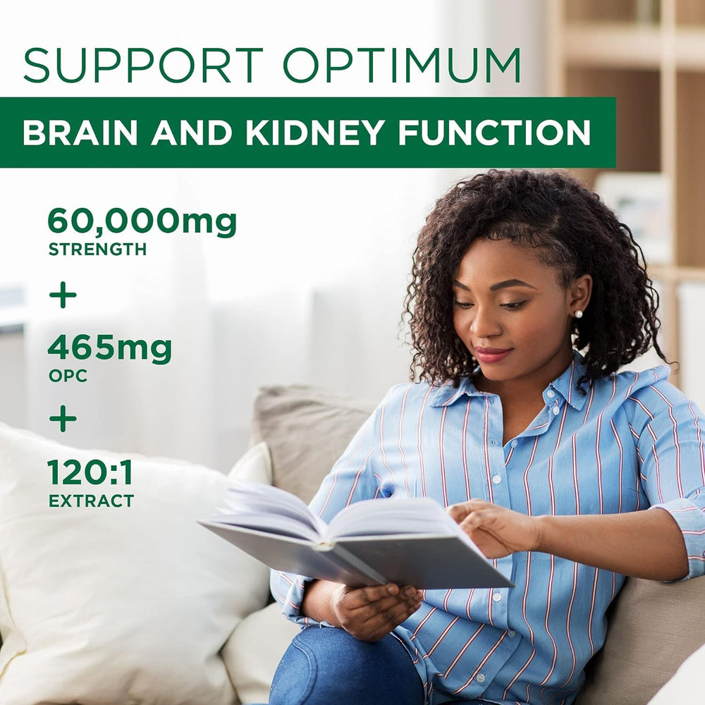 Plantonin Grape Seed Extract Plus label highlighting 465 mg and 120:1 extract.