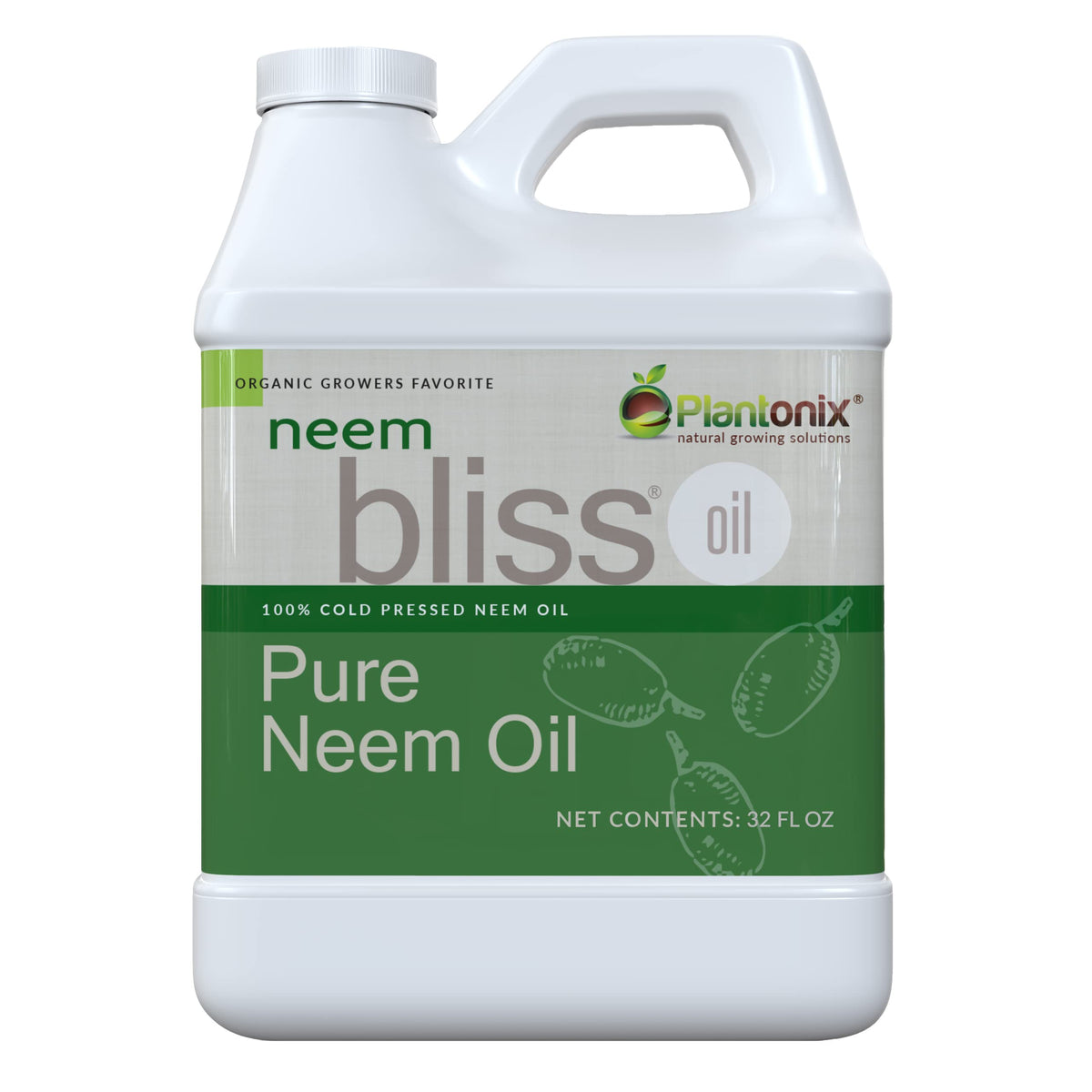 Plantonix Neem Bliss 32 oz bottle ideal for skincare and hair care.