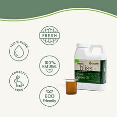 Plantonix Neem Bliss oil being poured, convenient daily use.
