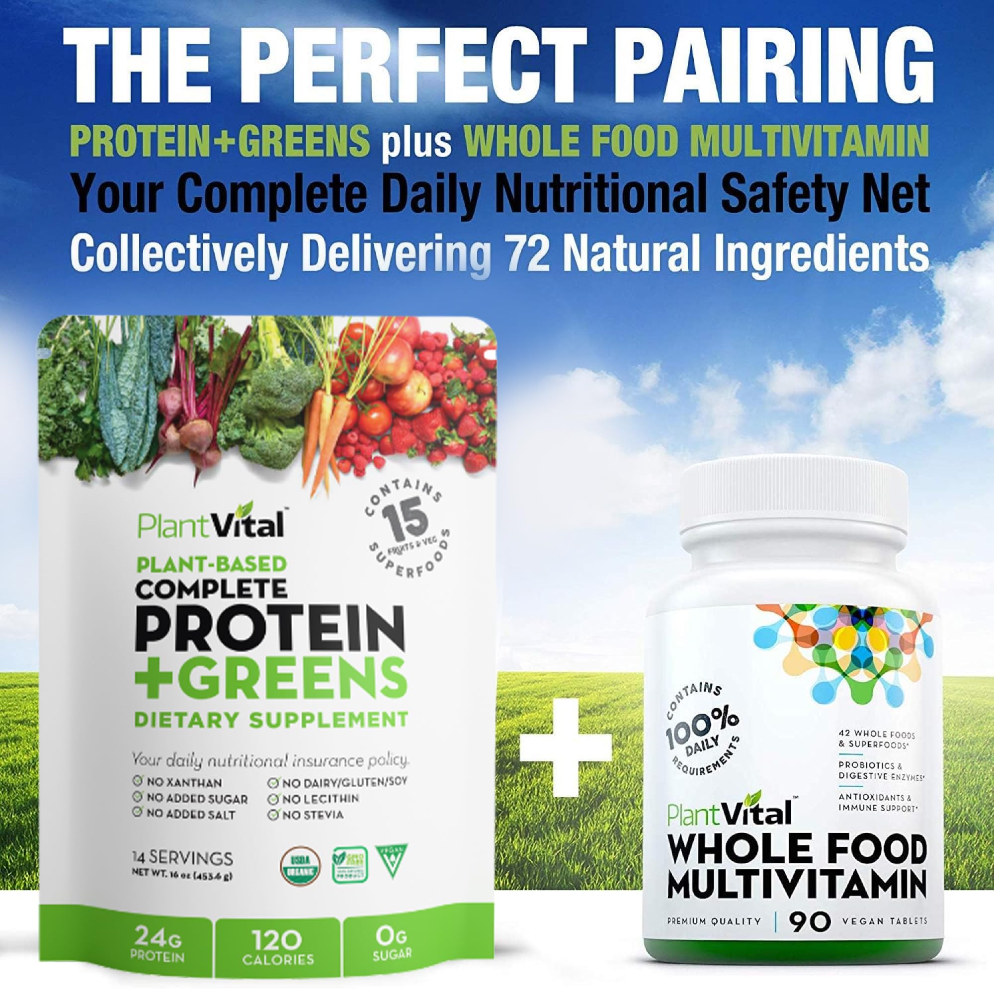 Plantvital 16oz pack packaging on kitchen counter.