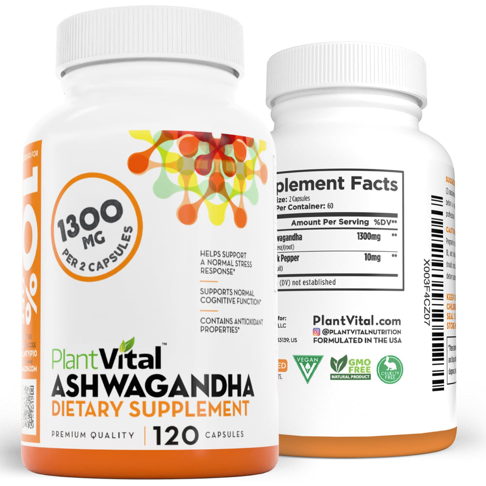 Plantvital Ashwagandha capsules arranged in a calm morning routine.