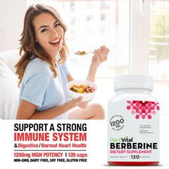 Close-up of Plantvital Berberine bottle label showing USA-made quality