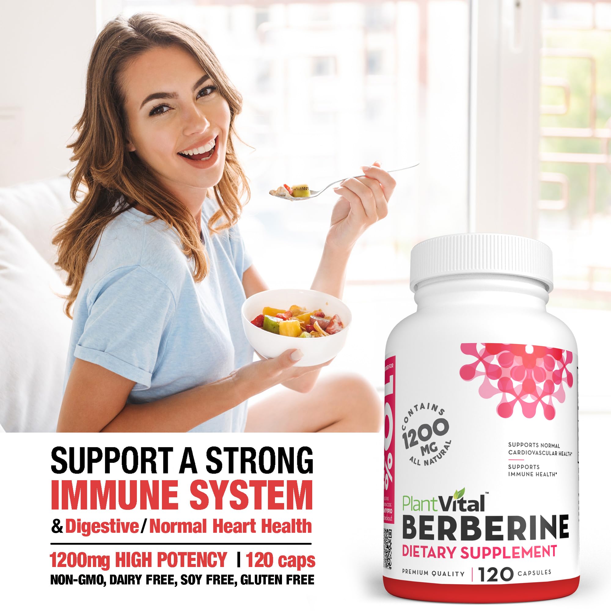 PlantVital Berberine USA manufacturing scene conveys quality and domestic production.