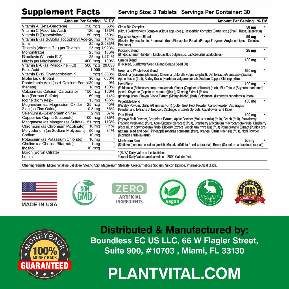 PlantVital capsules pouring from bottle demonstrates simple one-per-day use.