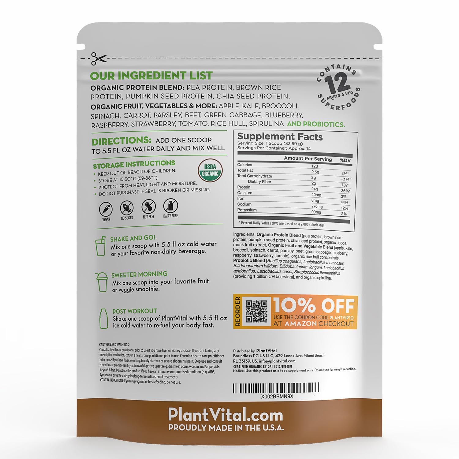 PlantVital keto-friendly 24g protein supports balanced energy.