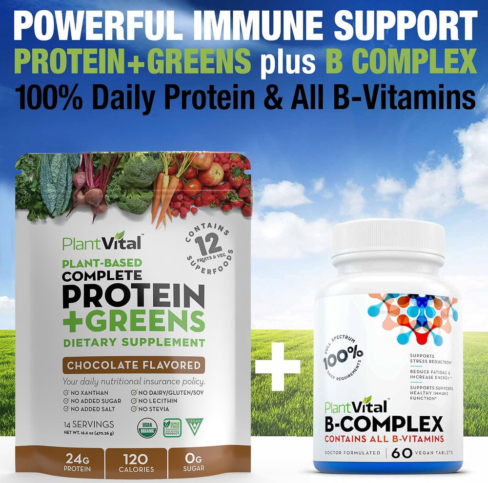 PlantVital organic label signals gluten-free, dairy-free protein option.