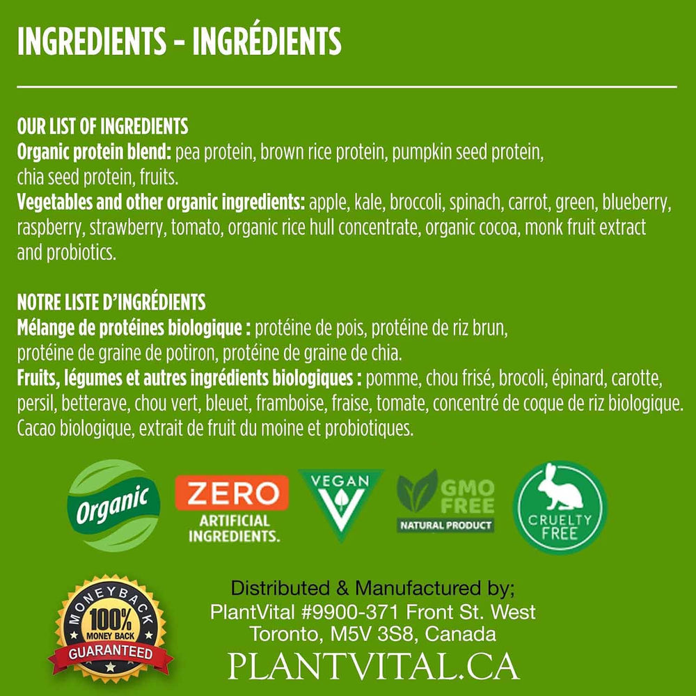 PlantVital serving in bowl with toppings offers a chocolate protein snack.