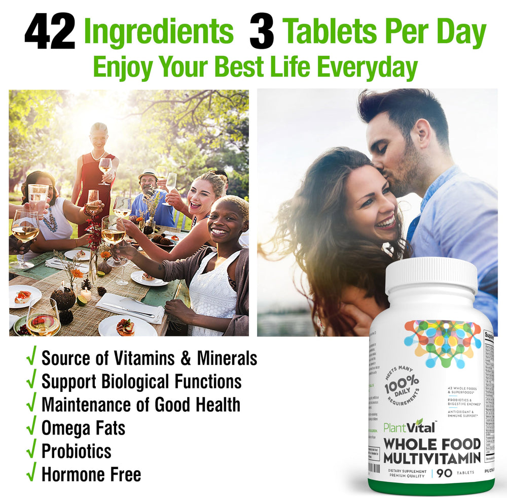 PlantVital label close-up shows vegan, non-GMO ingredients and clean formulation.