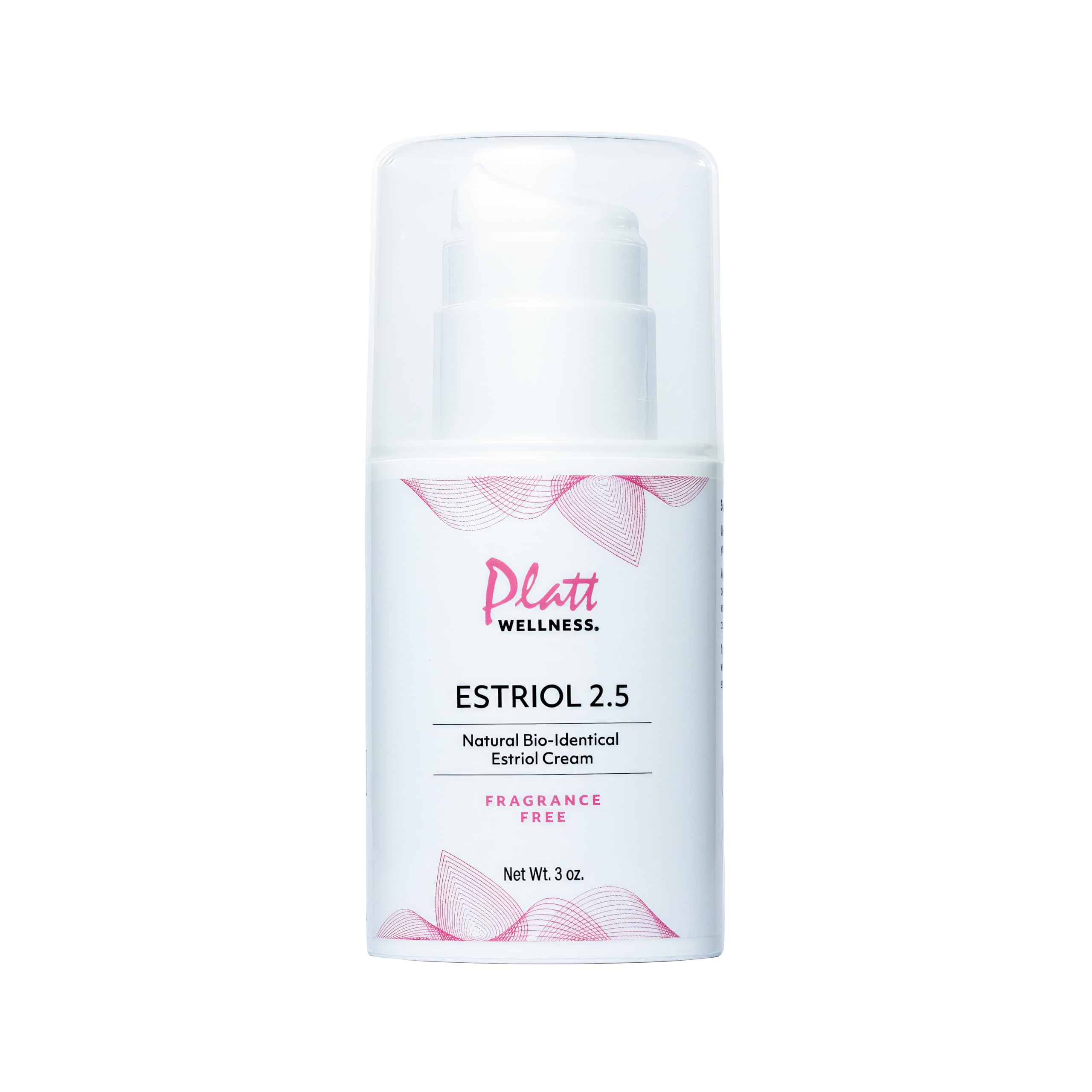 Platt Wellness Estriol Cream jar with label for daily use on mature skin.