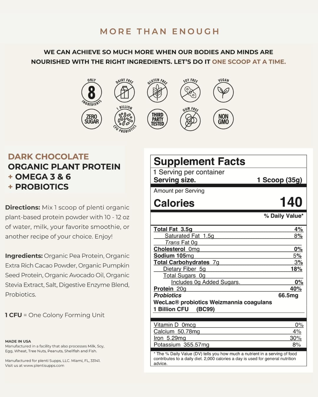 plenti creamy shake close-up showcasing texture and rich cacao flavor.