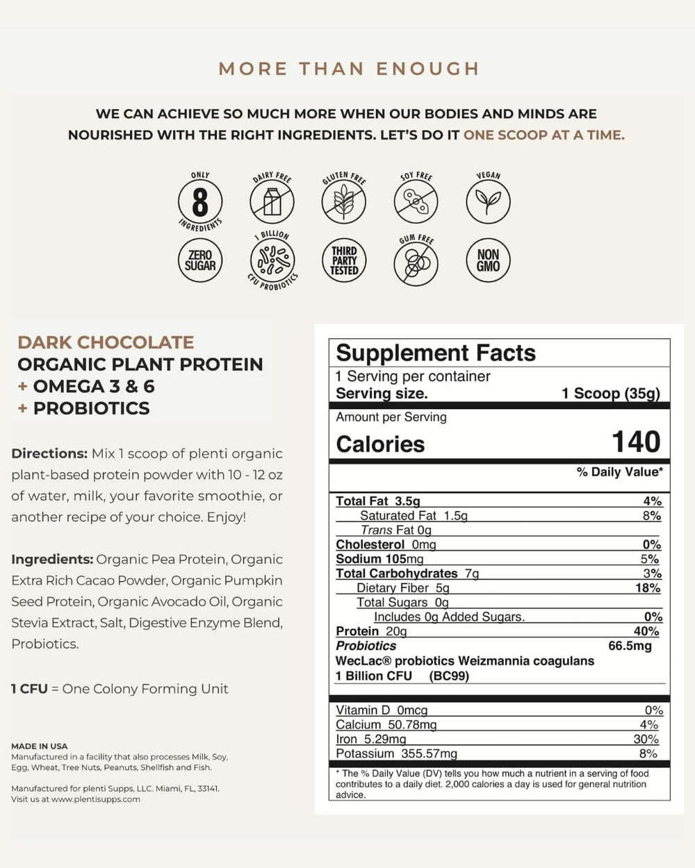 plenti creamy shake close-up showcasing texture and rich cacao flavor.