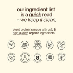 Plenti Vanilla ingredients closeup featuring organic pea and pumpkin seed proteins.