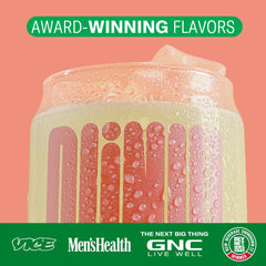 Close-up of Plink bottle label highlighting keto-friendly and low-sugar features.