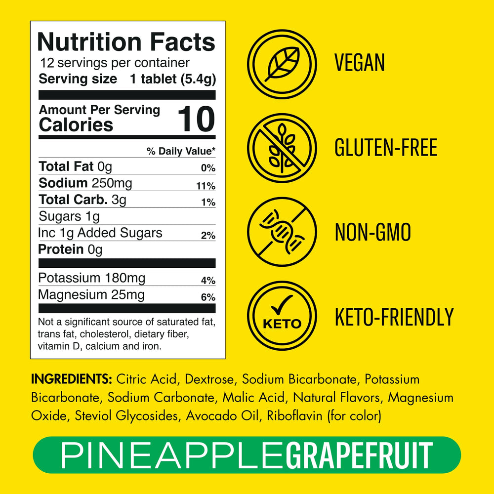 Plink pineapple-grapefruit twist flavor showcased for a refreshing taste.