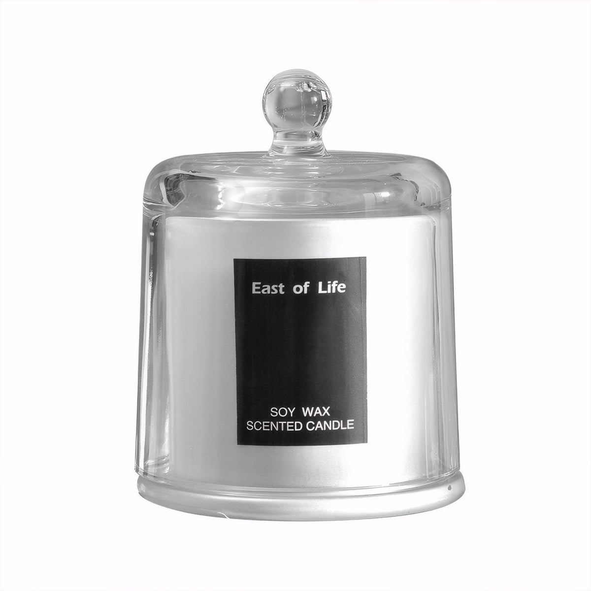 Plum Blossom Scented Candle in a glass cup for elegant room fragrance.