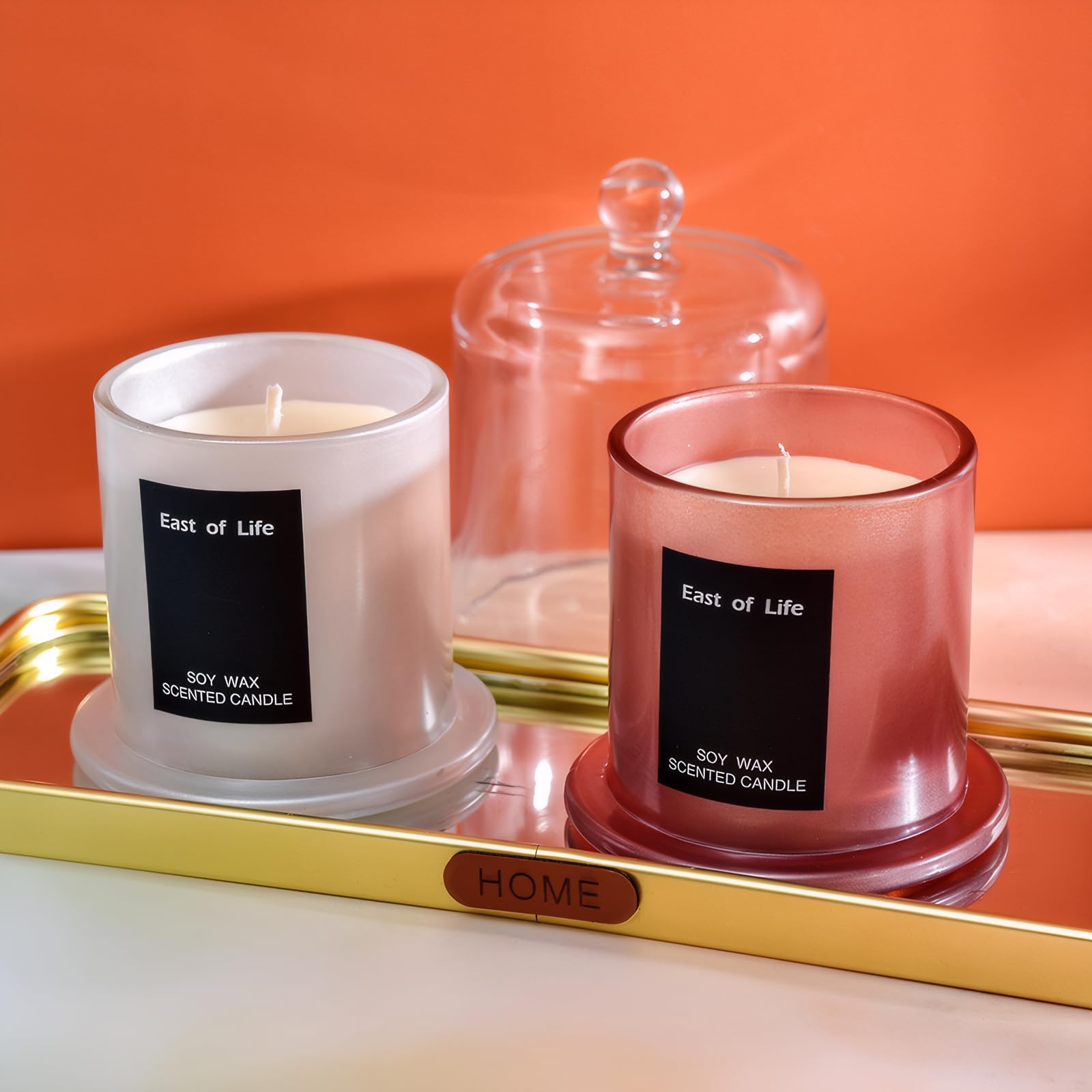Five-point-three-ounce soy wax candle with clean-burning fragrance.