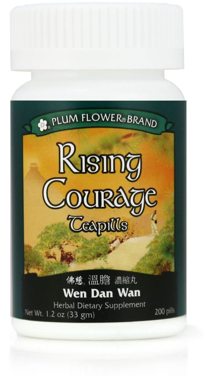 Securely sealed Plum Flower Rising Courage Teapills packaging preserves freshness.