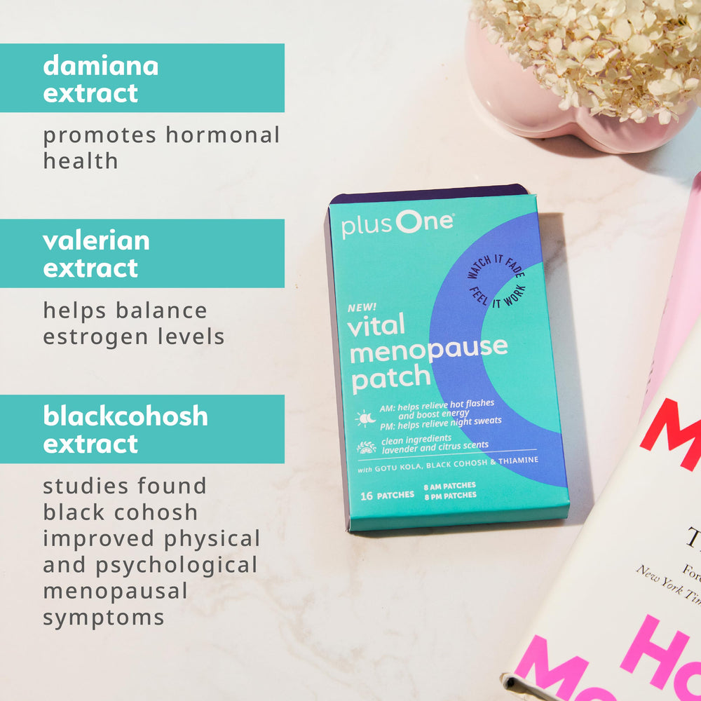 PlusOne Vital PM patch box with lavender-scented evening formula.