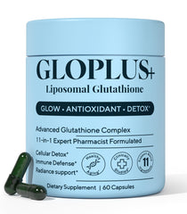 Plus+Ultra GLOPLUS+ bottle pour shows easy daily antioxidant supplementation
