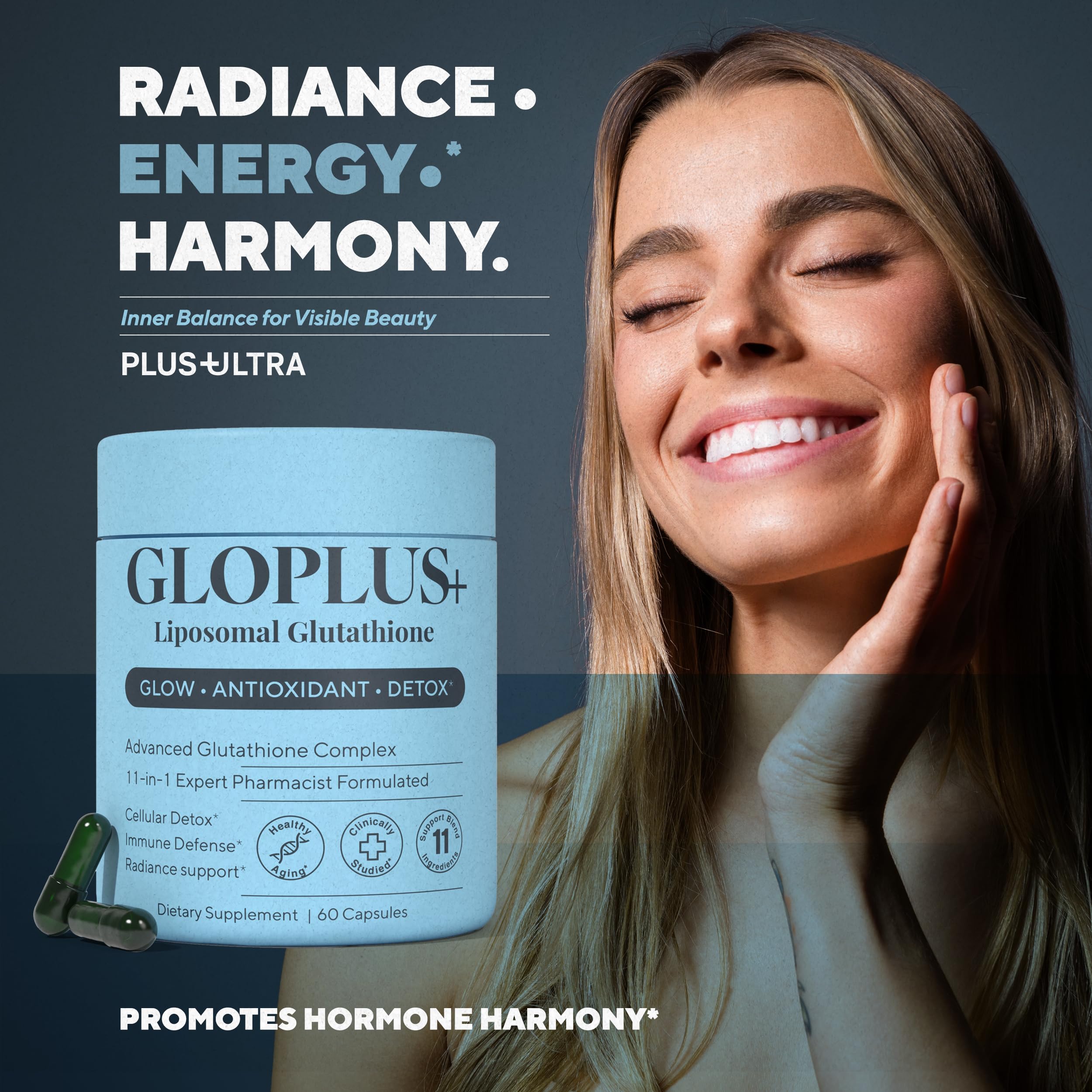 Plus+Ultra GLOPLUS+ daily-use capsules fit into a simple wellness routine