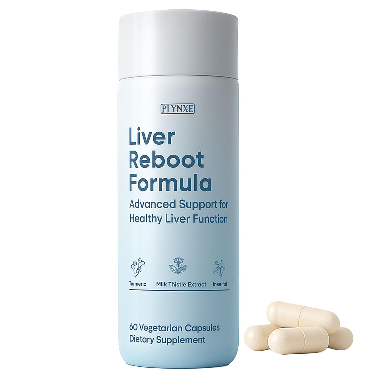 PLYNXE Liver Cleanse bottle front for daily liver wellness and a simple routine