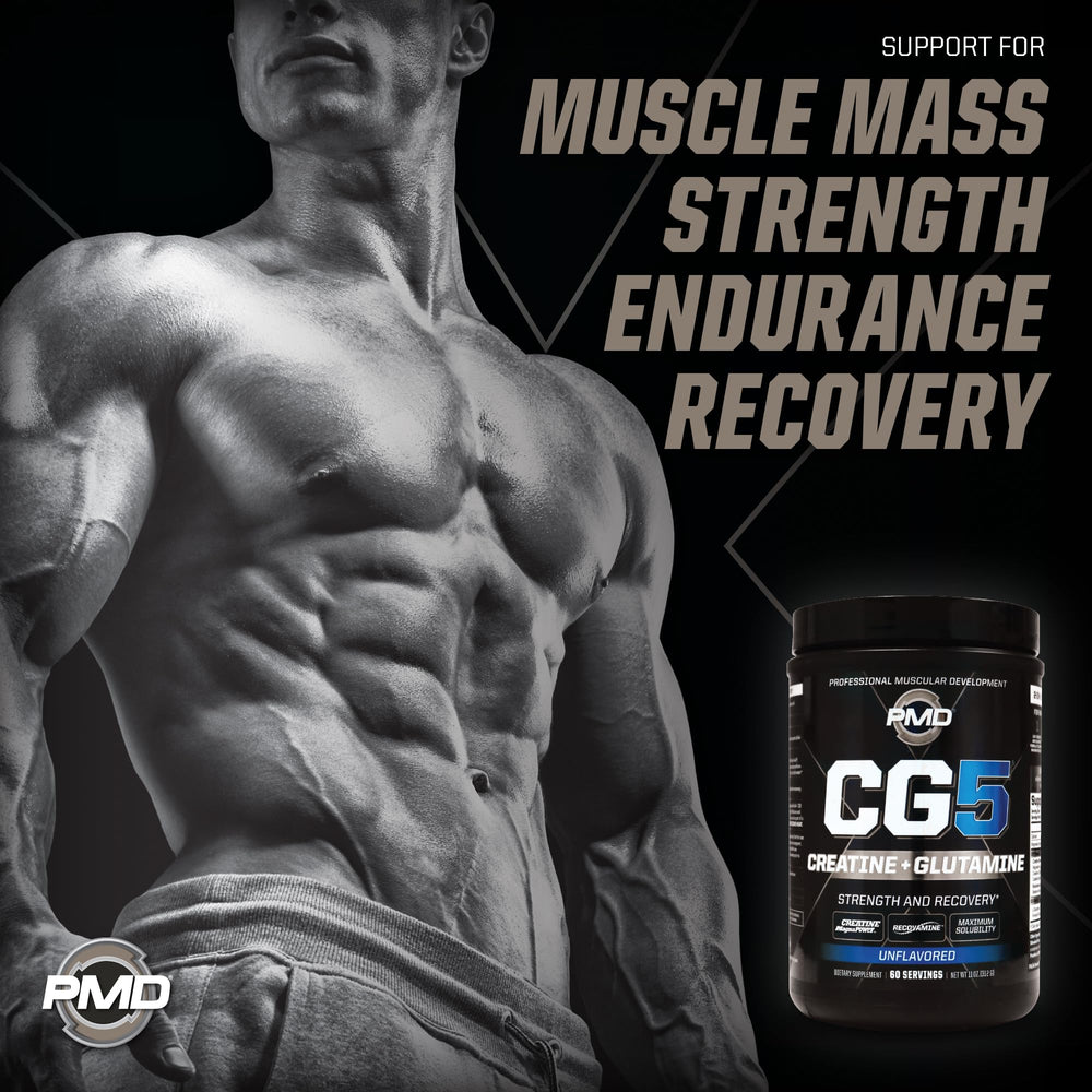 PMD CG5 betaine anhydrous visual highlighting endurance support.