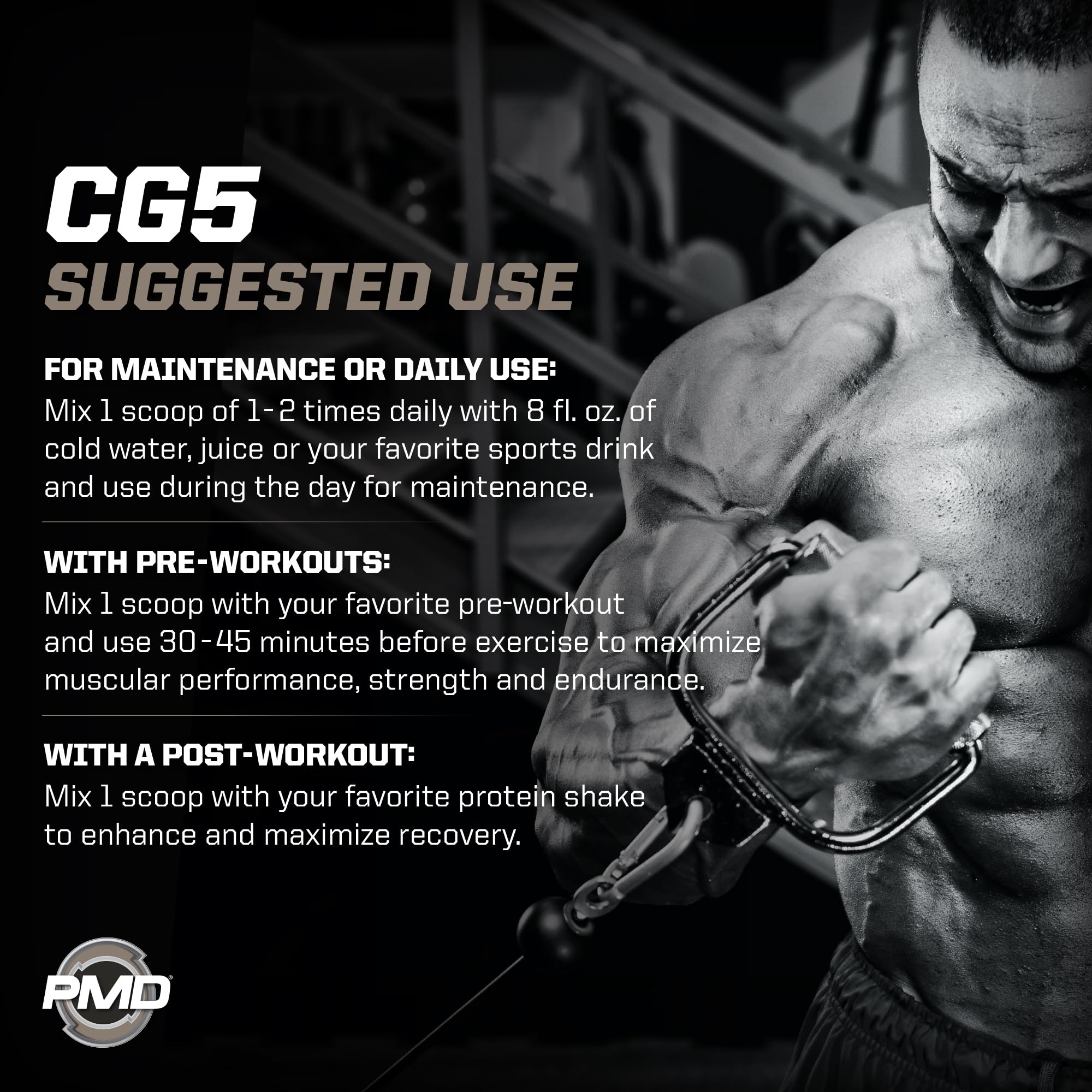 PMD CG5 close-up of creatine MagnaPower form for improved uptake.