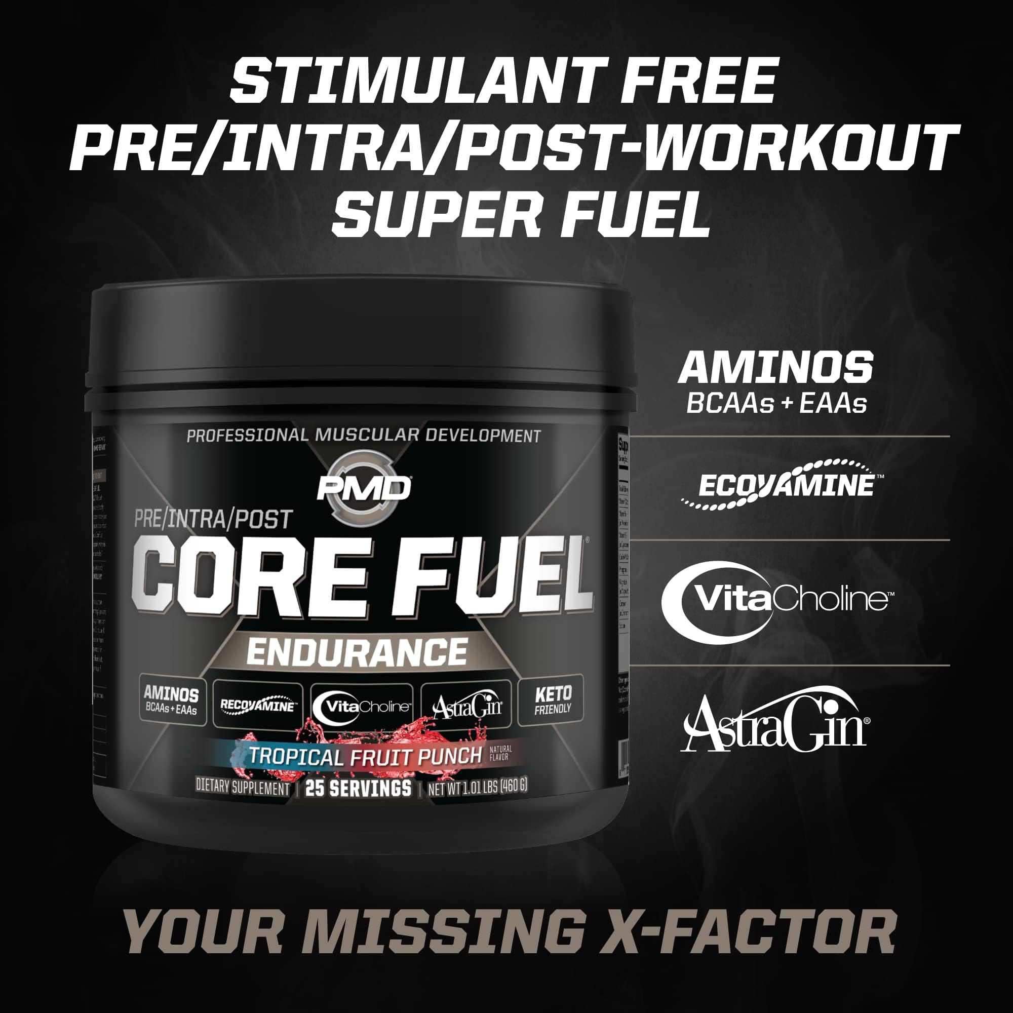 PMD Core Fuel Endurance electrolytes-hydration emphasize hydration support.