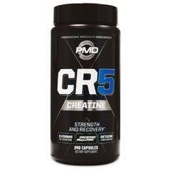 PMD CR5 Creatine bottle front with bold branding for stronger training potential.