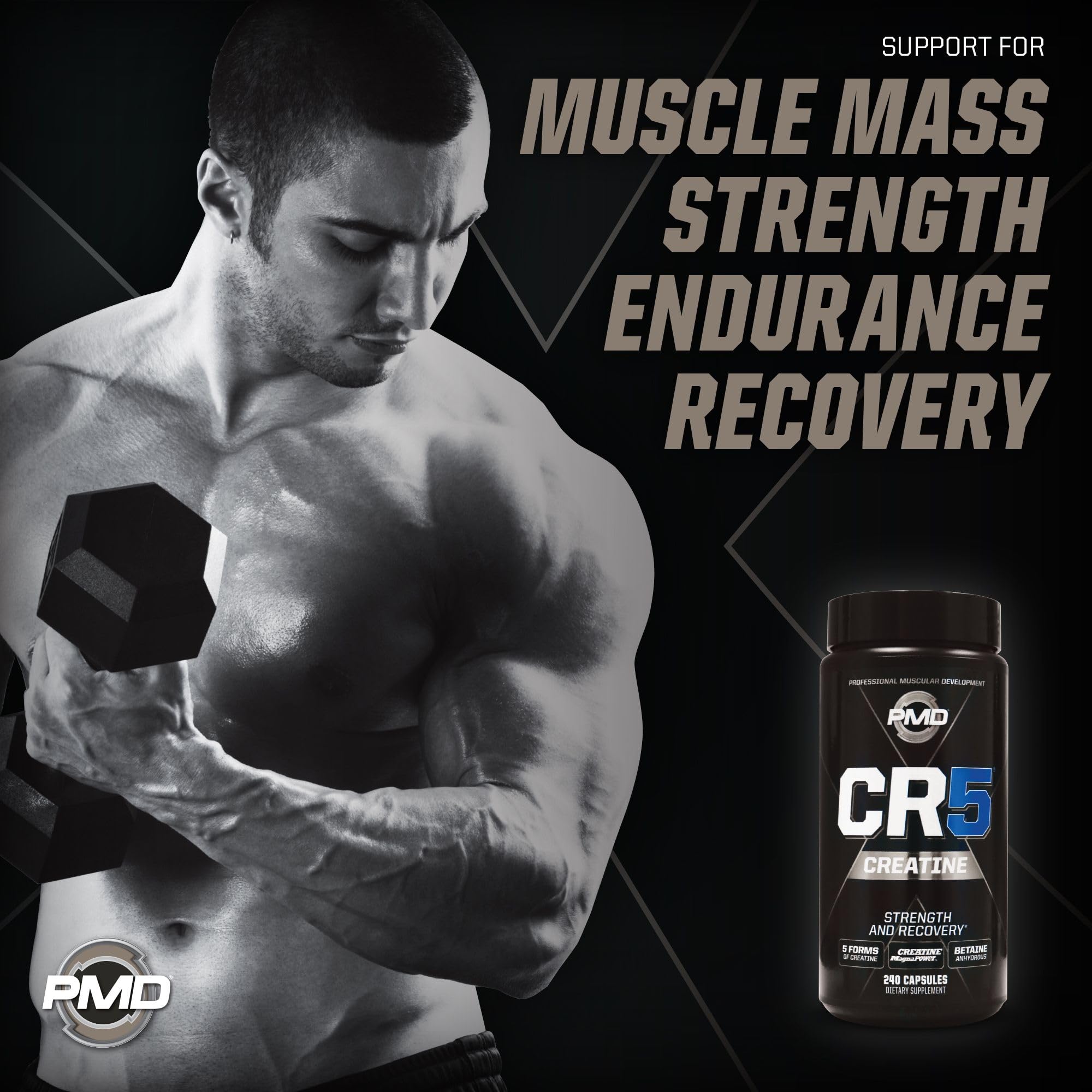 PMD CR5 scoop included for convenient pre-workout supplementation.