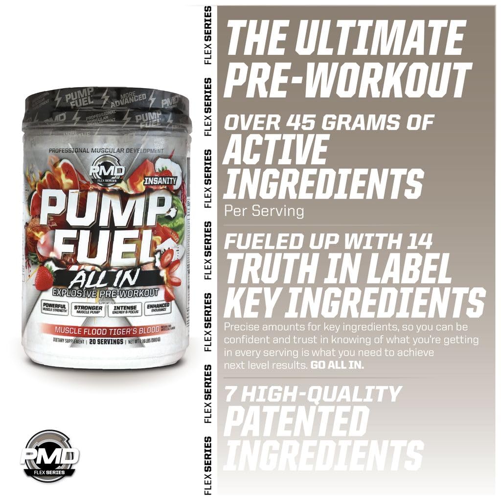 PMD Pump Fuel ALL IN Insanity 10 g citrulline malate for enhanced blood flow