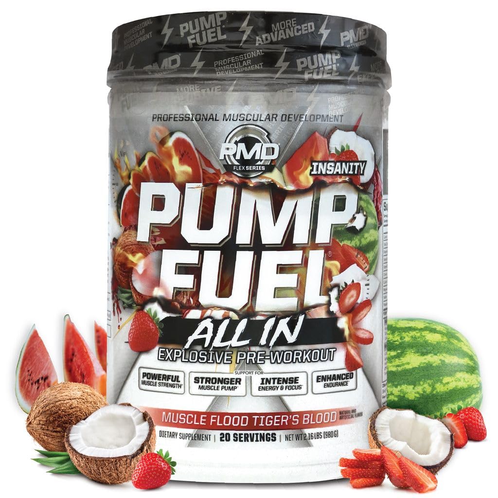 PMD Pump Fuel ALL IN Insanity tiger's blood front label boosts intense workouts