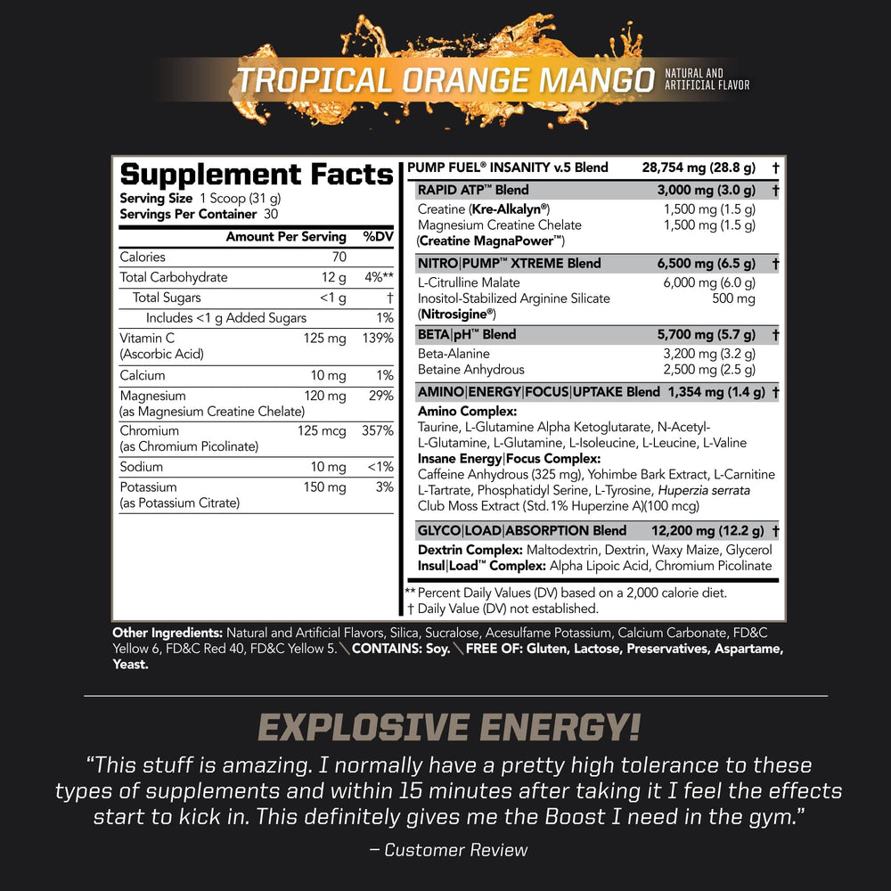 PMD Pump Fuel Ultra Insanity scoop ready for a consistent workout serving