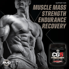 PMD Sports CG5 label close-up highlights MagnaPower and glutamine forms