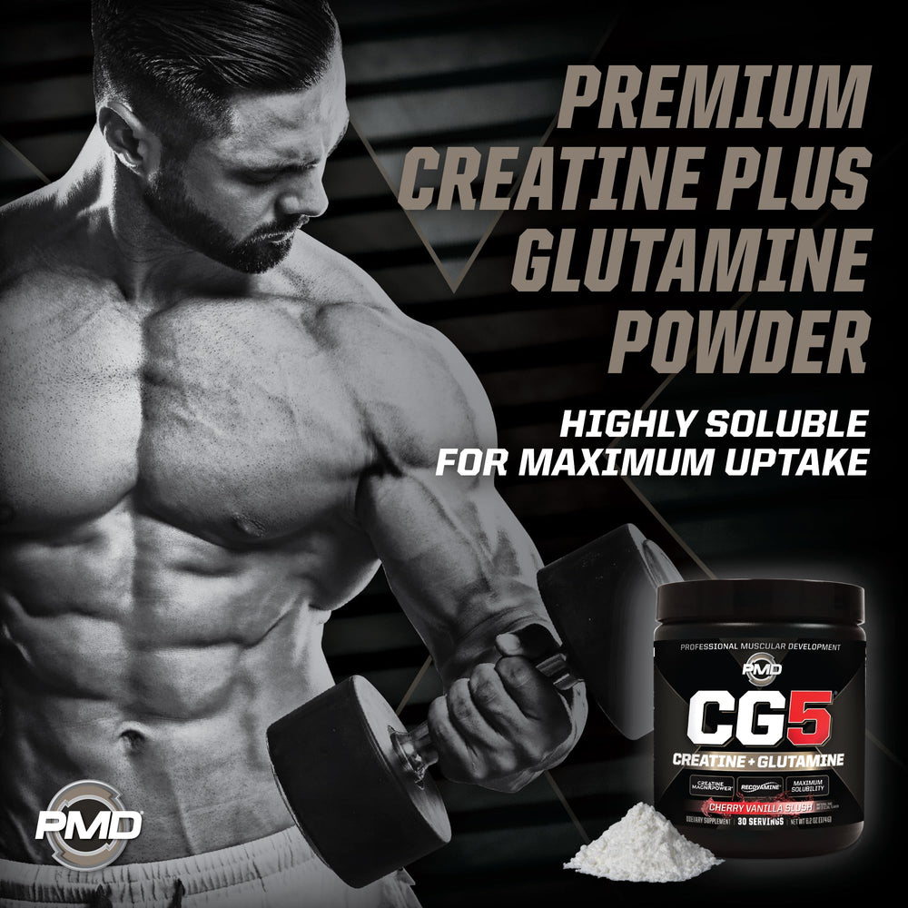 PMD Sports CG5 powder dissolves in water, illustrating smooth mixability