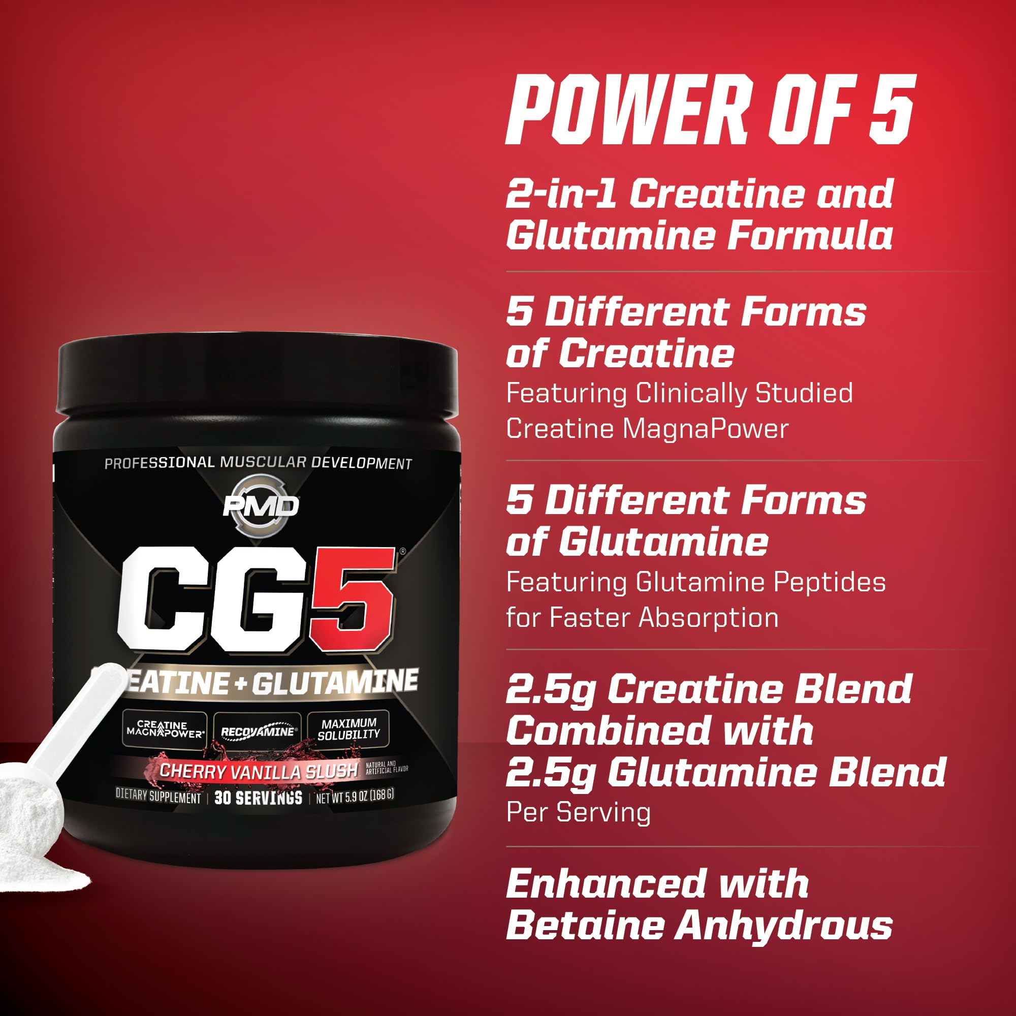 PMD Sports CG5 powder being poured into shaker for a quick mix