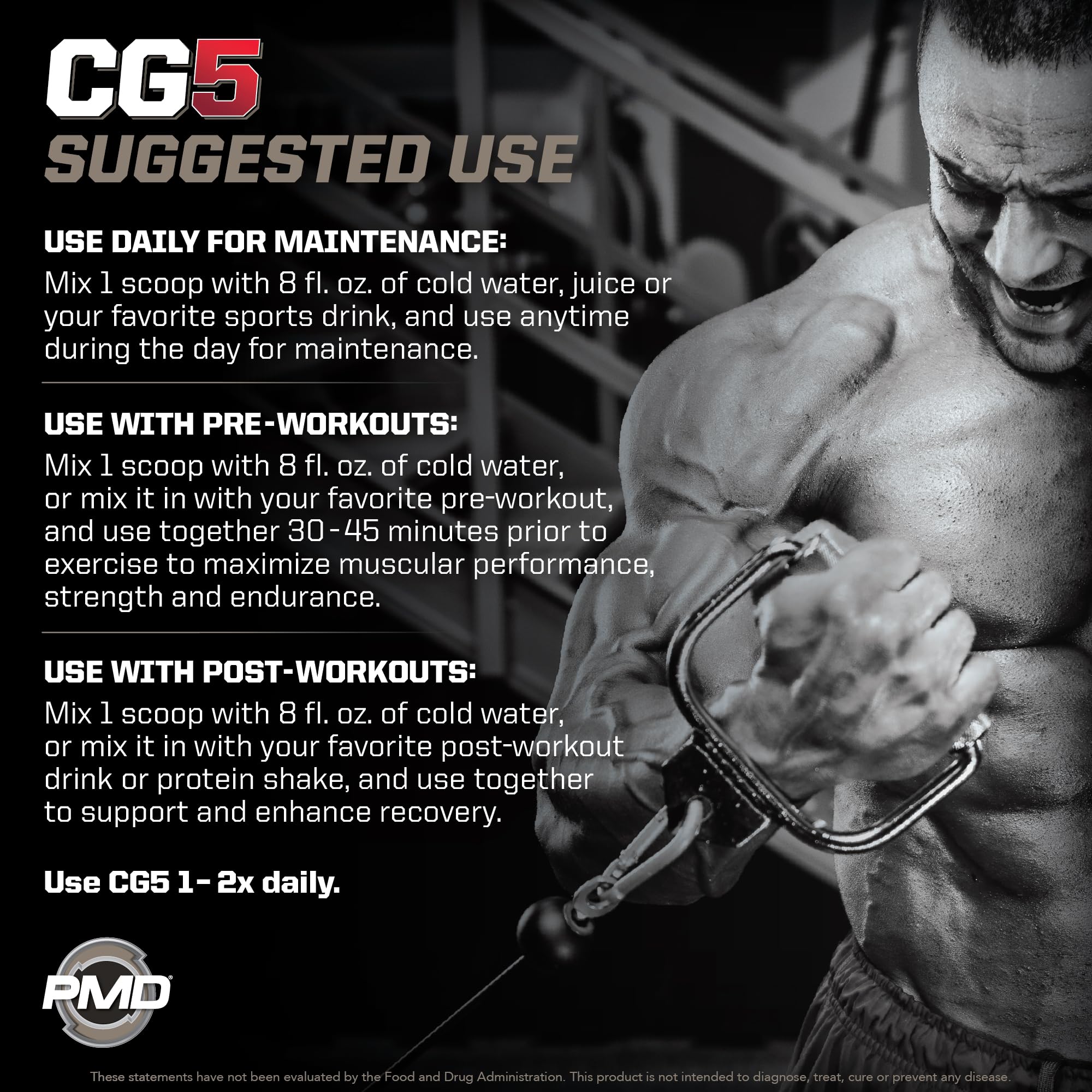 PMD Sports CG5 scoop illustrates precise pre or post workout usage