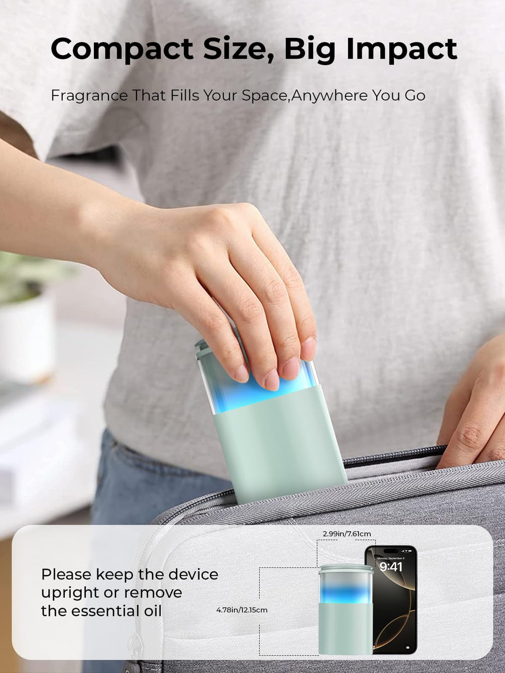 Pmsusoow diffuser with three mist modes for fragrance customization