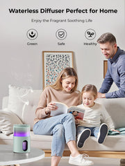 Pmsusoow diffuser with 9-color LED highlighting vibrant ambient lighting