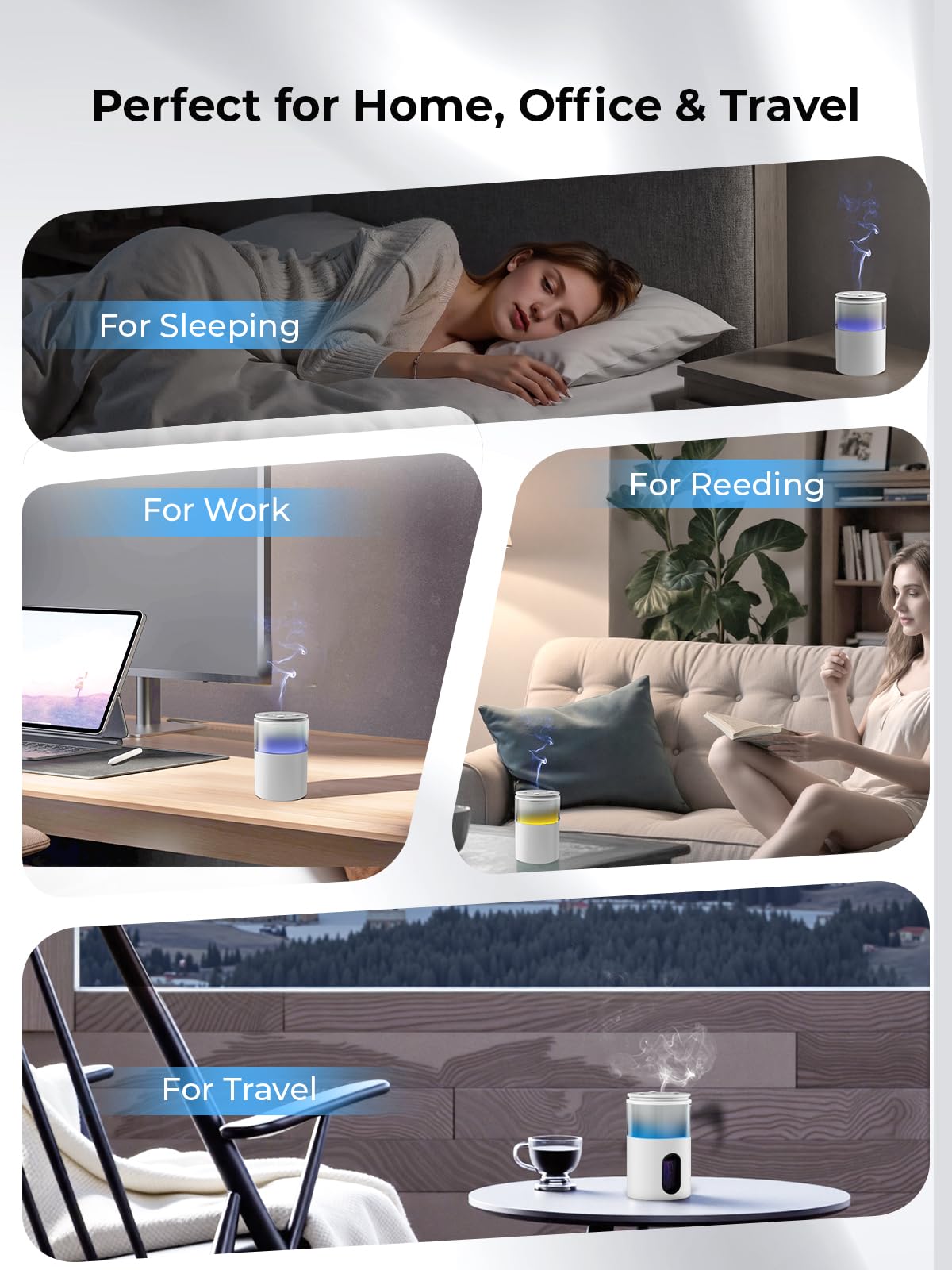 Pmsusoow Waterless Diffuser no water technology preserves oil potency.