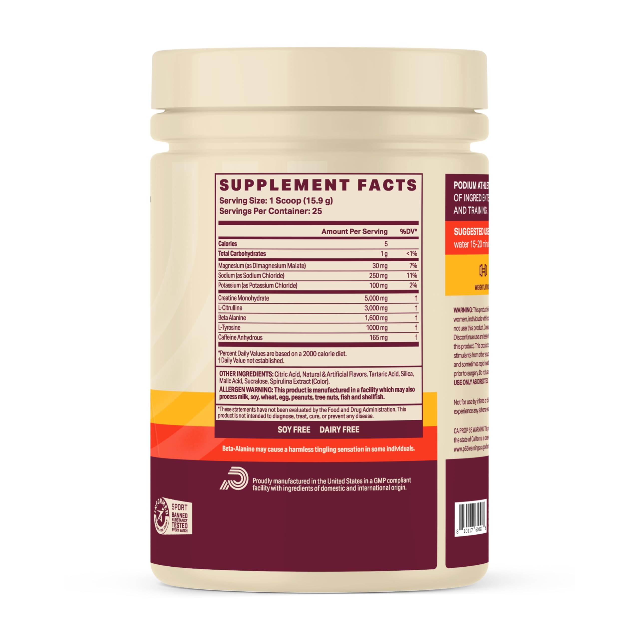 Podium Athlete Pre-Workout Informed Sport badge ensures quality