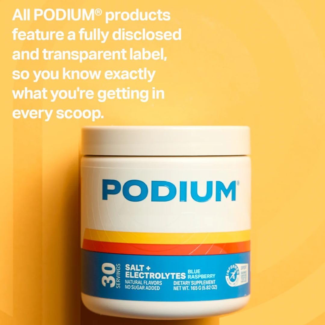 Podium Nutrition Salt+Electrolytes athlete on the go suggesting convenient hydration during training.