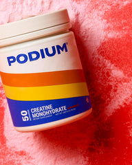 Podium Nutrition Solos creatine scoop showing a precise serving for consistent dosing