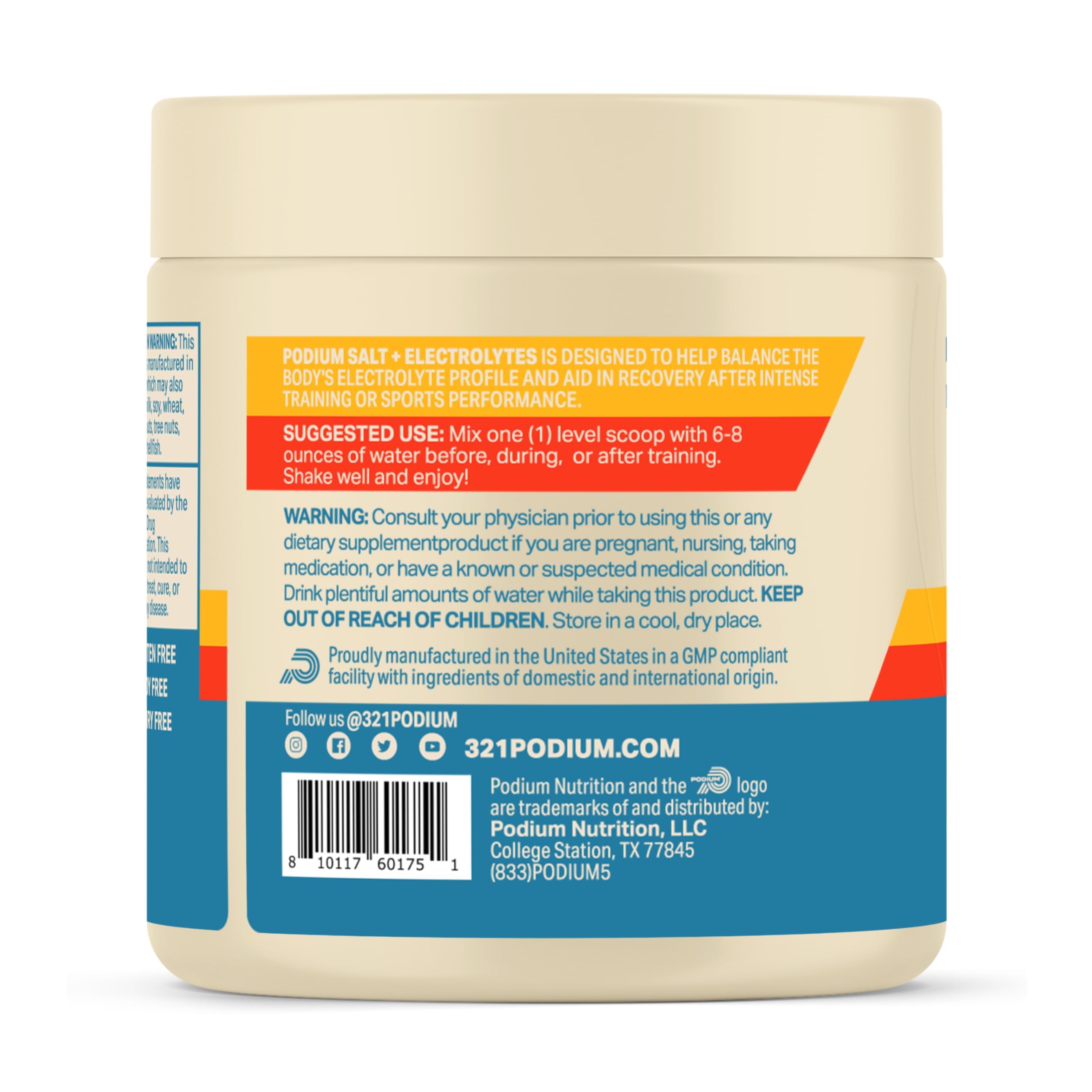 Athlete using Podium Salt+Electrolytes during training for balanced hydration.