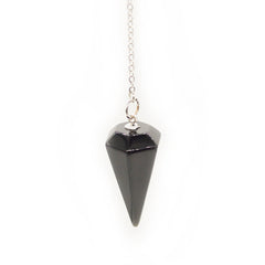 Polar Jade pendulum side profile showing chain for easy handling.