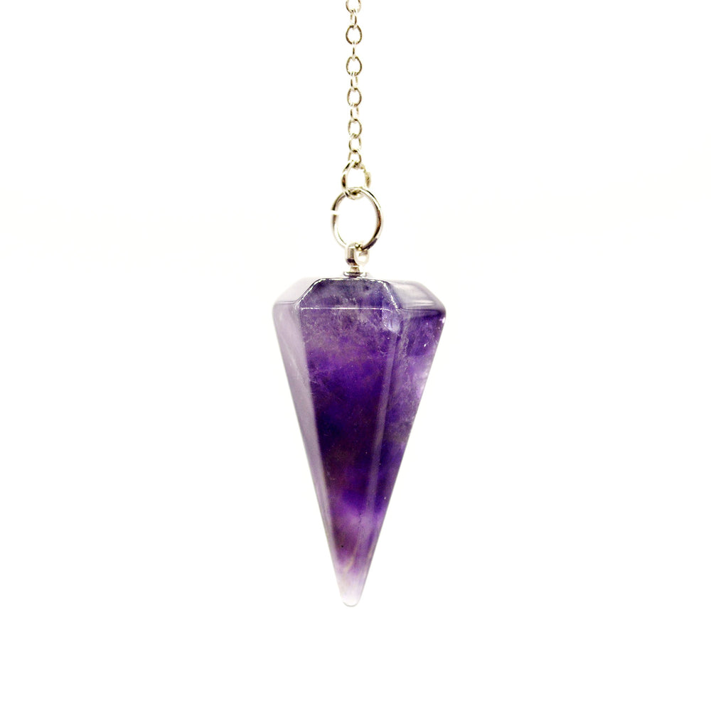 Polar Jade divination pendulum with amethyst crystal for dowsing and focused readings