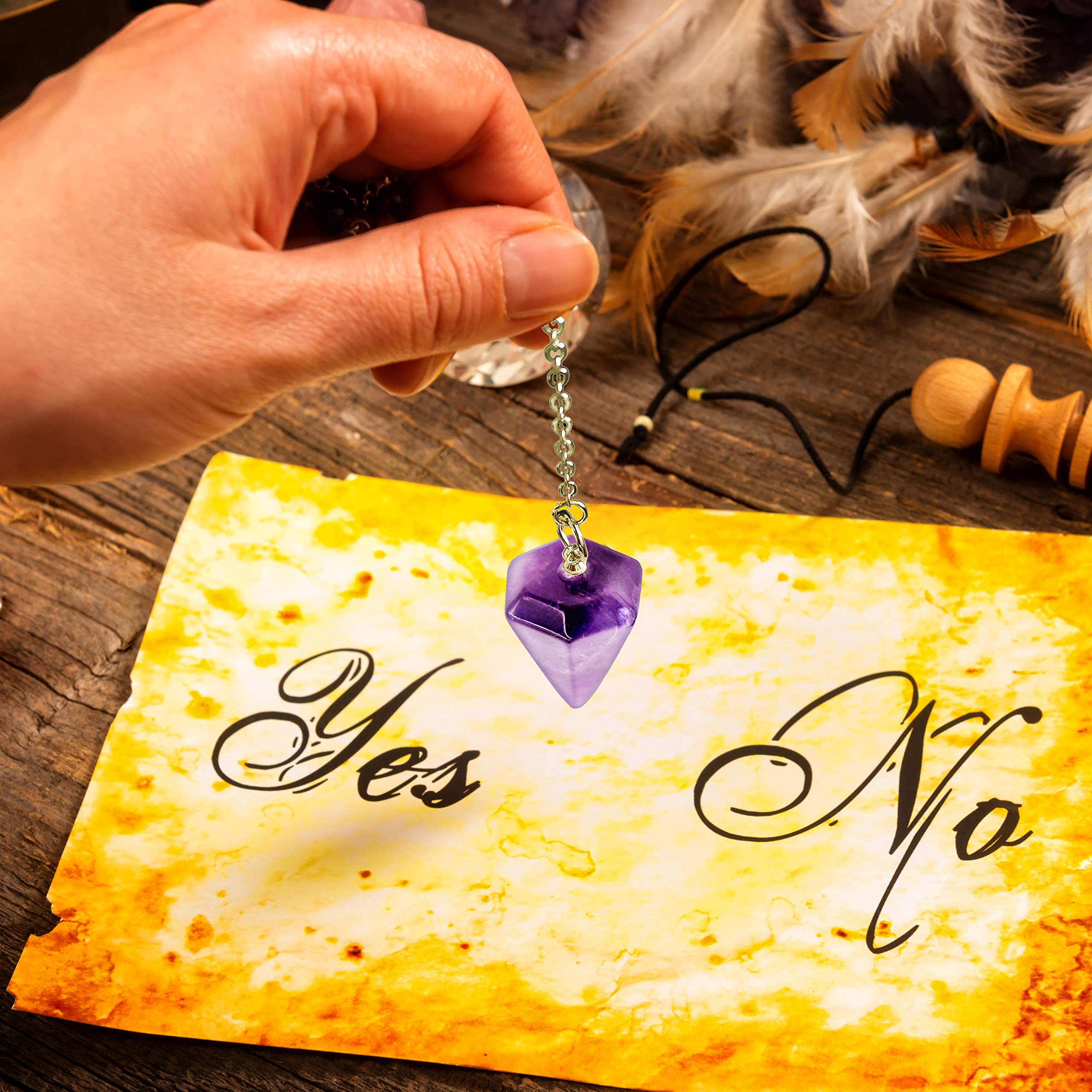 Polar Jade pendulum with chain ready for intuitive readings